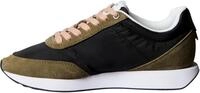 Calvin Klein Damen Runner Sneaker Retro Lace Up Low Top, Mehrfarbig (Black/Capers),