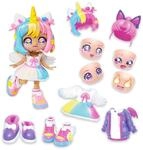 BANDAI - Animakii Einhorn und Fledermaus - Set Personalisierbare Puppen - 1 Puppe, 4