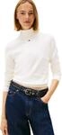 Tommy Jeans Damen Tjw Essential Trtlnk Sweater Dw0dw21672 Pullover, White (Ancient