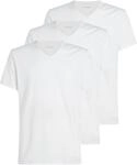 Calvin Klein Herren 3er Pack T-Shirts Kurzarm mit V-Ausschnitt, Wei&szlig; (White,...