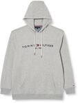 Tommy Hilfiger Herren Hoodie Logo mit Bauchtasche, Grau (Light Grey Heather), XXL