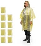 Relaxdays Regenponcho Einweg, 10er Set, Einmal Regencape mit Kapuze, f&uuml;r...