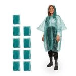 Relaxdays Regenponcho Einweg, 10er Set, Einmal Regencape mit Kapuze, f&uuml;r...