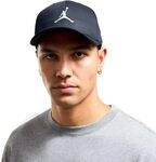 Nike Unisex Jordan Rise Structured Curved-Bill SPRT Kappe, Black/White, M/L