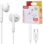 Hama Kopfh&ouml;rer Classy, Earbuds, Mikrofon, Kabelknickschutz, USB-C, Wei&szlig;