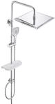 JOHO Edelstahl Duschsystem ohne Armatur Chrom Regendusche Duschset mit Duschgarnitur