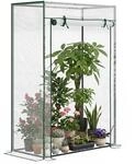 Outsunny Gew&auml;chshaus mit T&uuml;r Tomatengew&auml;chshaus 100x50x150cm Transparent