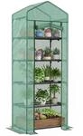 Outsunny Gew&auml;chshaus mit Rollt&uuml;r Balkon/Garten 69 x 49 x 193 cm Gr&uuml;n |...