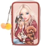 Depesche 13673 TOPModel Fur Ever Friends - Gef&uuml;llte 3-Fach Federtasche in Rosa und