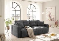 BULLET Bequemes Schlafsofa mit Bettkasten, Stoffbezug Anthrazit - Klappbares...