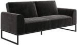 Adley|Schlafsofa 2-Sitzer aus Samt Schwarz