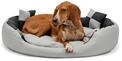 lionto Hundebett 4-in-1 mit Wendekissen aus robustem Oxford, 85x70 cm,...