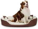 lionto Hundebett 4-in-1 mit Wendekissen, 110 x 80 cm, Braun/Beige