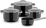 WMF Fusiontec Mineral Pro, 4-teiliges Topf-Set, langlebiges, kratzfestes Material,