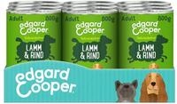 Edgard Cooper Nassfutter f&uuml;r Hunde Lamm Rind, 800g x 6, Hundefutter Nass