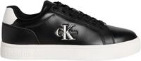 Calvin Klein Herren Cupsole Sneaker Classic Mono aus Leder, Schwarz (Black/Bright