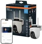 Osram SMART+ WiFi Au&szlig;enkamera 360&deg; 4MP 2K IP65, Schwenk-Neige, Nachtsicht 10m,
