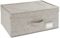 WENKO Aufbewahrungsbox Balance, Aufbewahrungskorb mit Deckel Taupe 19 x 33 x 44 cm