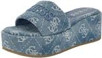 GUESS Damen Bintai Sandale, Medium Blue Denim Logo 420, 38 EU