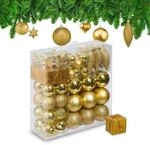 Relaxdays Weihnachtskugeln 110er Set, Kunststoff, Weihnachtsbaumdeko mit Kugeln...