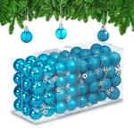 Relaxdays Weihnachtskugeln im 96er Set, glitzernde, matte & gl&auml;nzende Baumkugeln,