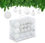 Relaxdays Weihnachtskugeln im 50er Set, glitzernde, Matte & gl&auml;nzende