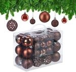 Relaxdays Weihnachtskugeln 50er Set, glitzernde, Matte & gl&auml;nzende Christbaumkugeln,