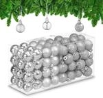 Relaxdays Weihnachtskugeln im 96er Set, glitzernde, matte & gl&auml;nzende Baumkugeln,