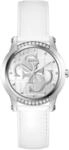 Guess Annette Damen Armbanduhr, Quarz Analog, Edelstahl, 36mm, Echtlederarmband,