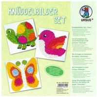Ursus 21290002 - Kn&uuml;ddelbilder Set, Tiere, ca. 22,5 x 22,5 cm, 300 g/qm, 6...