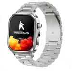 Knauermann PRO 4 (2026) Eckig Silber - EKG Gesundheitsuhr mit Blutdruck, Puls und