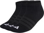adidas Unisex Thin&Light Essentials Low Cut Socks 3 Pair Pack, black/black/white,