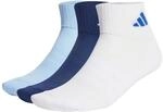 adidas Unisex CUSHIONED SPORTSWEAR ANKLE SOCKS 3 PAIR PACK, dark blue/white/glow