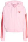 adidas Women's Essentials 3-Stripes French Terry Full Zip Hoodie, Clear...