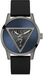 Guess Badge Damen Armbanduhr in der Farbe Schwarz mit Armband aus Silikon,