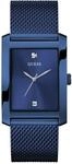 Guess Herren Armbanduhr Clyde mit Zirkonia, blaues Edelstahlarmband, Mineral...