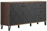 trendteam smart living - Montez - Sideboard - Grau/Eiche - Highboard mit 2...