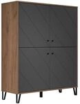 trendteam smart living - Montez - Sideboard - Grau/Eiche - Highboard mit 4...