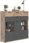 xonox.home - Highboard Mason 140x134x37 cm in Nox Eiche und Basalt grau -...