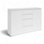 Stella Trading Brest Kommode Sideboard in Wei&szlig; 119 x 84 x 35 cm (B/H/T)