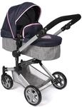 Bayer Chic 2000 Puppenwagen Linus | 2in1 Kombi-Buggy Melange Grau-Navy | Gro&szlig;er 2in1