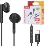 Hama Kopfh&ouml;rer Classy, Earbuds, Mikrofon, Kabelknickschutz, USB-C, Schwarz