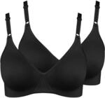 Nur Die 2er Pack Baumwoll BH b&uuml;gelloser doppellagiger Softcup-BH Bra weich bequem