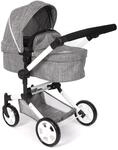 Bayer Chic 2000 Puppenwagen Linus | 2in1 Kombi-Buggy Jeans Grau | Gro&szlig;er 2in1