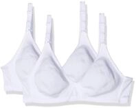Nur Die 2er Pack Baumwoll BH b&uuml;gelloser doppellagiger Softcup-BH Bra weich bequem