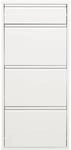 Kare Design Schuhschrank Caruso 3+1, Wei&szlig;, 119x50x15 cm, Schuhkipper, Stahl,...