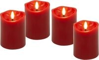 goobay LED-Kerzen mit Timer (KEINE echten Kerzen) &ndash; 4er-Set in Rot,