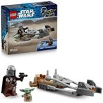 LEGO Star Wars Der Mandalorianer und Grogu auf ihrem Speeder Bike - Set mit...