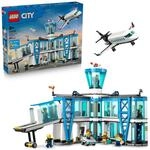 LEGO City Flughafen mit Flugzeug - Spielzeug Miniatur Modellbau mit Terminal,