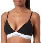 Calvin Klein Damen Triangel BH Lightly Lined mit Logobund, Schwarz (Black(Ub1)), XS